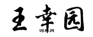 胡問遂王幸園行書個性簽名怎么寫