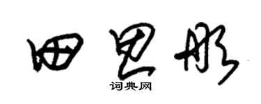 朱錫榮田思彤草書個性簽名怎么寫