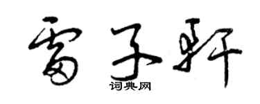 曾慶福雷子軒草書個性簽名怎么寫