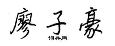 王正良廖子豪行書個性簽名怎么寫
