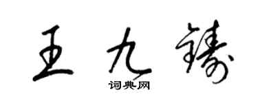 梁錦英王九鑄草書個性簽名怎么寫