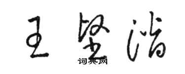 駱恆光王堅潛草書個性簽名怎么寫