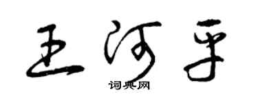 曾慶福王河平草書個性簽名怎么寫