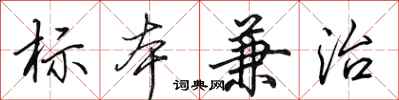 田英章標本兼治行書怎么寫