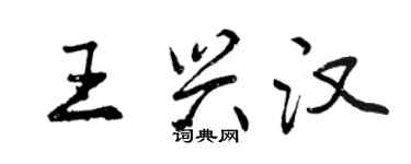 曾慶福王興漢行書個性簽名怎么寫