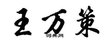 胡問遂王萬策行書個性簽名怎么寫