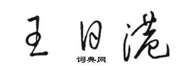 駱恆光王日港草書個性簽名怎么寫