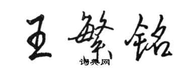 駱恆光王繁銘行書個性簽名怎么寫