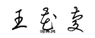 梁錦英王花慶草書個性簽名怎么寫