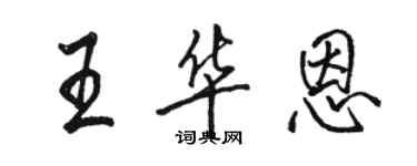 駱恆光王華恩行書個性簽名怎么寫