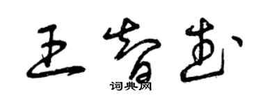 曾慶福王智武草書個性簽名怎么寫