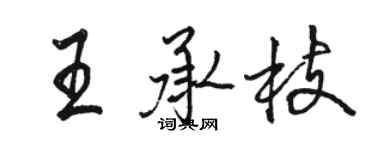駱恆光王承枝行書個性簽名怎么寫