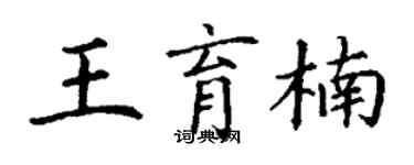 丁謙王育楠楷書個性簽名怎么寫