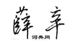 駱恆光薛辛行書個性簽名怎么寫