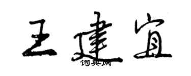 曾慶福王建宜行書個性簽名怎么寫