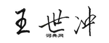 駱恆光王世沖行書個性簽名怎么寫