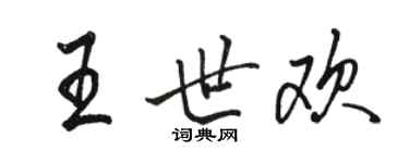 駱恆光王世歡行書個性簽名怎么寫