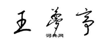 梁錦英王夢亭草書個性簽名怎么寫