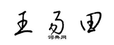 梁錦英王易田草書個性簽名怎么寫