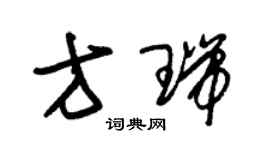 朱錫榮方瑞草書個性簽名怎么寫