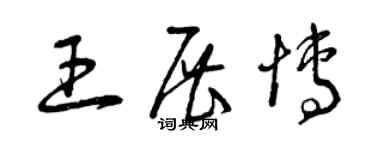 曾慶福王展博草書個性簽名怎么寫