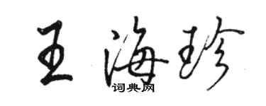 駱恆光王海珍行書個性簽名怎么寫