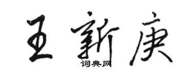 駱恆光王新庚行書個性簽名怎么寫
