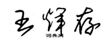 朱錫榮王輝存草書個性簽名怎么寫