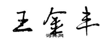 曾慶福王金豐行書個性簽名怎么寫