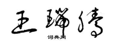 曾慶福王瑞騰草書個性簽名怎么寫