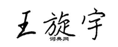 王正良王旋宇行書個性簽名怎么寫