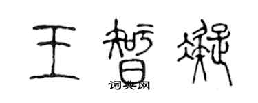 陳聲遠王智凝篆書個性簽名怎么寫