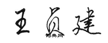 駱恆光王貞建行書個性簽名怎么寫