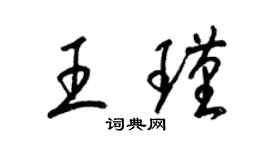 梁錦英王瑾草書個性簽名怎么寫