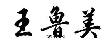 胡問遂王魯美行書個性簽名怎么寫