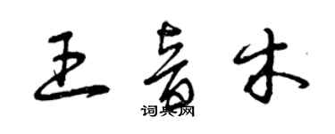 曾慶福王音木草書個性簽名怎么寫