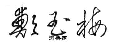 駱恆光鄭玉梅草書個性簽名怎么寫