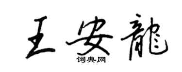 王正良王安龍行書個性簽名怎么寫