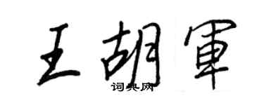 王正良王胡軍行書個性簽名怎么寫