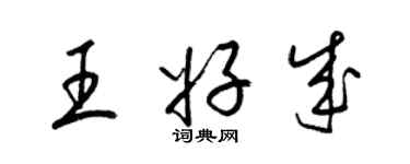 梁錦英王好成草書個性簽名怎么寫