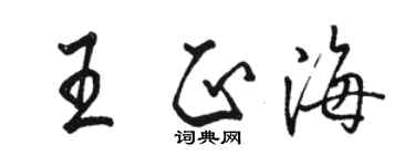 駱恆光王正海行書個性簽名怎么寫