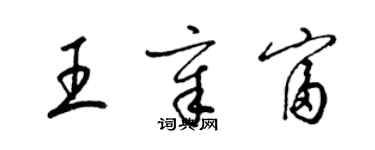 梁錦英王章富草書個性簽名怎么寫