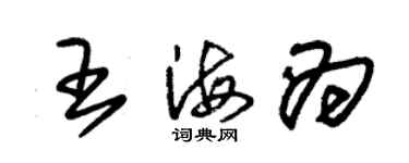 朱錫榮王海為草書個性簽名怎么寫