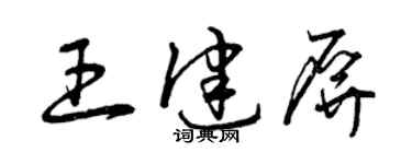 曾慶福王健屏草書個性簽名怎么寫