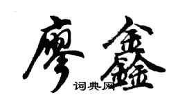 胡問遂廖鑫行書個性簽名怎么寫