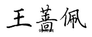 丁謙王薔佩楷書個性簽名怎么寫