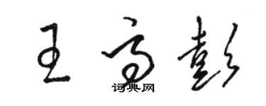 駱恆光王高彭草書個性簽名怎么寫