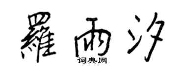 王正良羅雨汐行書個性簽名怎么寫