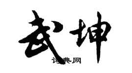 胡問遂武坤行書個性簽名怎么寫