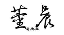 曾慶福董晨草書個性簽名怎么寫